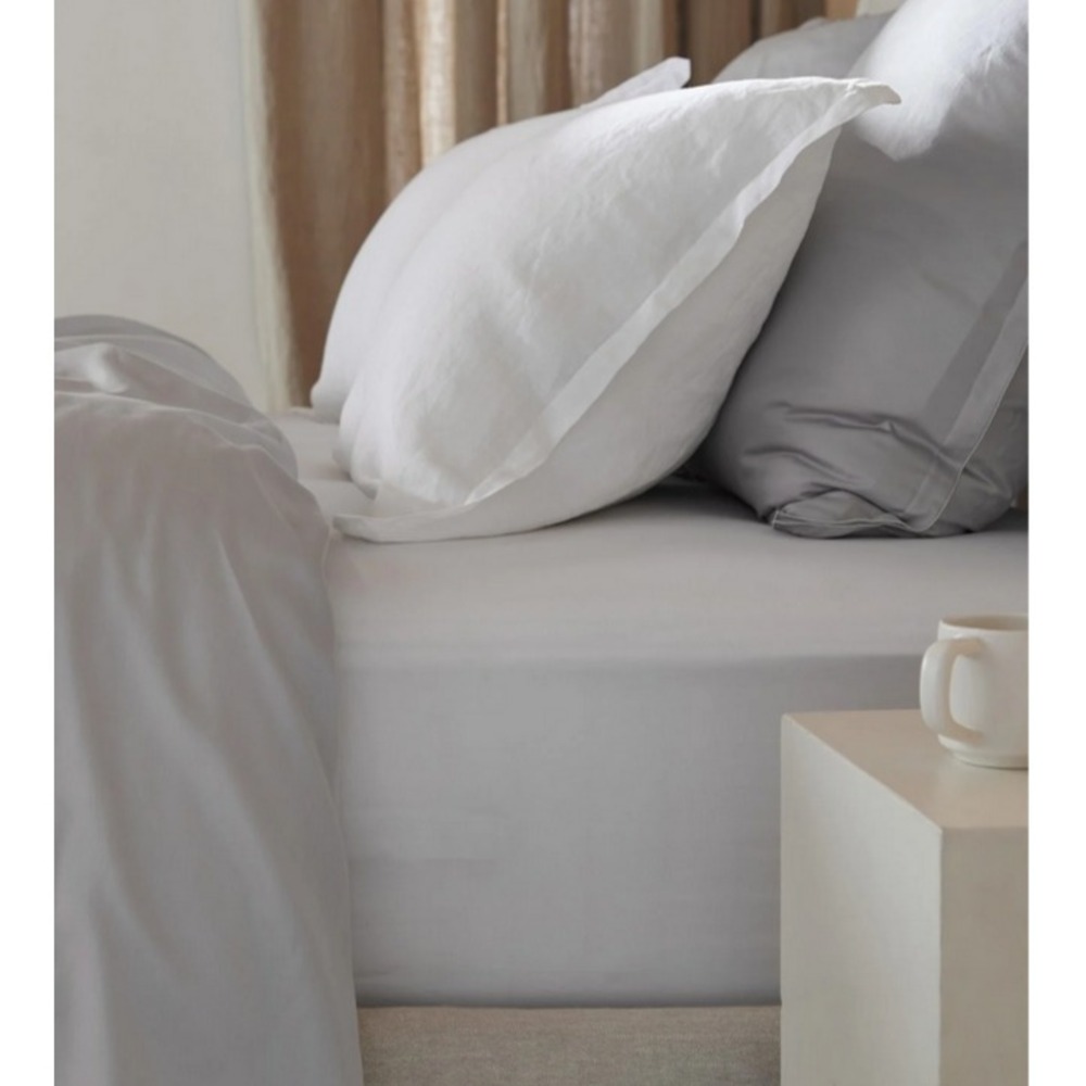 Parachute Pillow Shams Set 2 White Linen KING Size Pair Garment Washed Relaxed